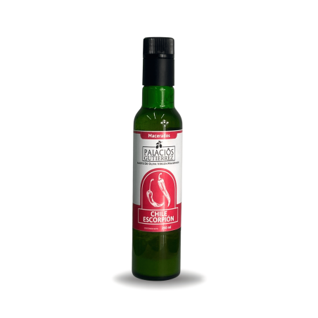 Aceite de Oliva Macerado con Chile Escorpión – 250 ml (Vidrio)