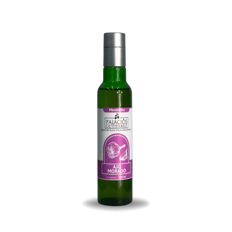 Aceite de Oliva Macerado con Ajo Morado – 250 ml (Vidrio)