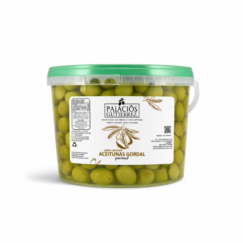 Aceitunas Gordal Sabor Anchoa – Cubo 4,5 kg ( Plástico) Aceitunas Gordal Sabor Anchoa – Cubo 4,5 kg ( Plástico)