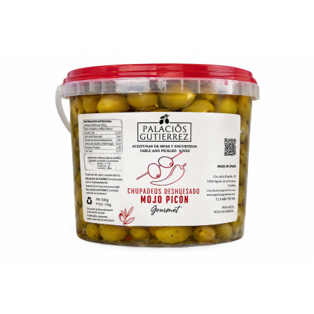Aceitunas Chupadedos Deshuesadas Mojo Picón – Cubo 4,5 kg (Plástico)