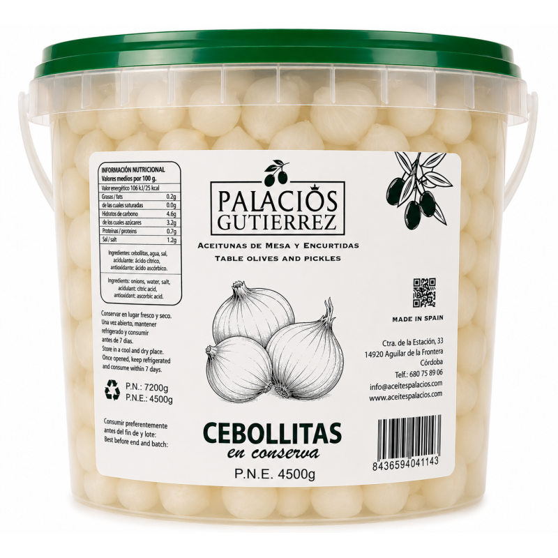 Cebollitas en conserva- 4,5kg ( Plástico)