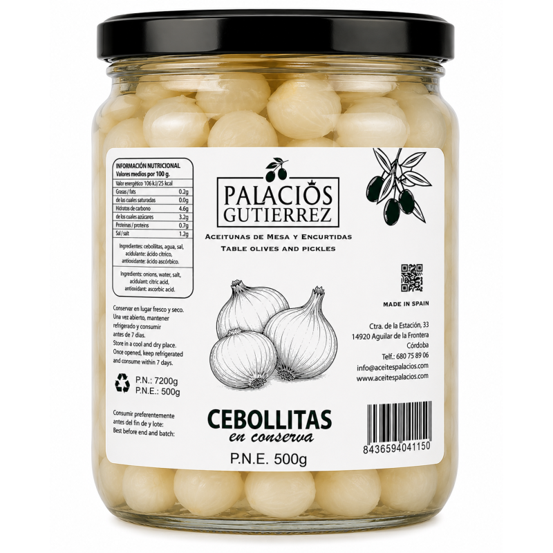 Cebollitas en Conserva- 500g(Vidrio)