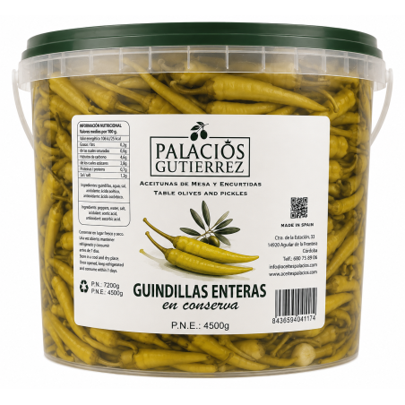 Guindillas enteras-4,5 kg Cubo ( Plástico)