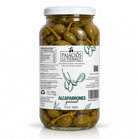 Alcaparrones Gourmet Palacios Gutiérrez – 500 g (Vidrio)