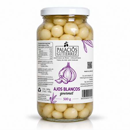 AJOS BLANCOS 500 G (Vidrio) - PALACIOS GUTIERREZ