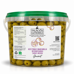 Aceitunas Manzanilla Deshuesadas Sabor Anchoa-Cubo 4,5 kg ( Plástico)